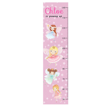 Lovely growth chart to mark the growth of your little sweetheart in the fairy princess fantasy design.
