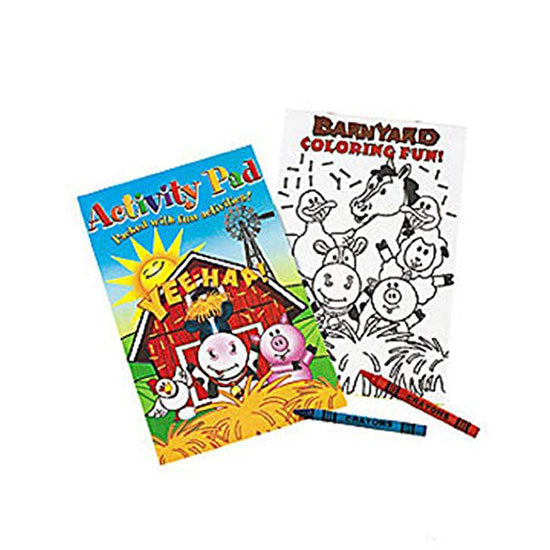 Stay home activities for kids. Fun filled book with kids activities and crayon pack included.