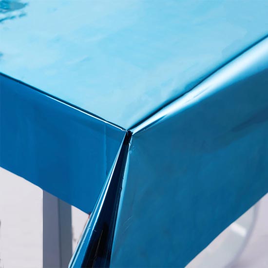 Super Shiny blue Foil Tablecover.