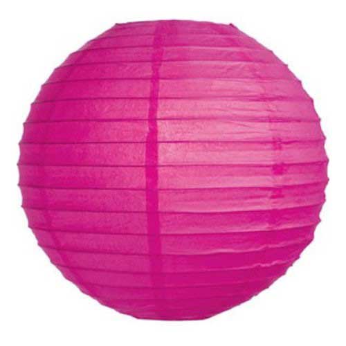 Load image into Gallery viewer, Fuschia Hot Pink Paper Lantern - Have a elaborated and outstanding party decoration to have for your party event. Put up these captivating chevron stripes paper lanterns with some balloons, pompoms with matching colours and have a fascinating party decoration.
