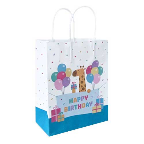 Load image into Gallery viewer, Giraffe Presents Large Birthday Paper Gift Bags
