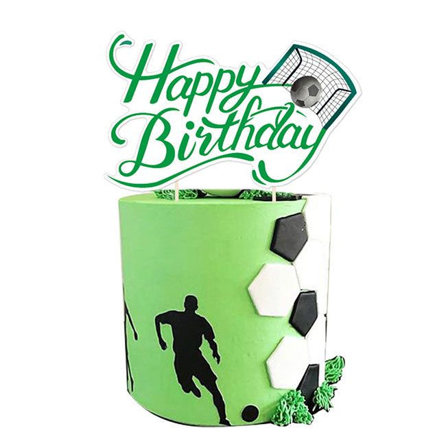 Load image into Gallery viewer, Soccer Goal Happy Birthday Cake Topper.

