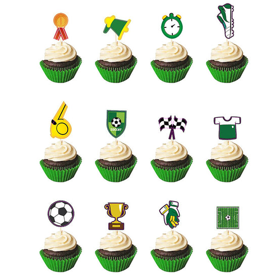 Load image into Gallery viewer, World Cup Soccer Goal  cupcake picks to decorate the yummy cupcakes.
