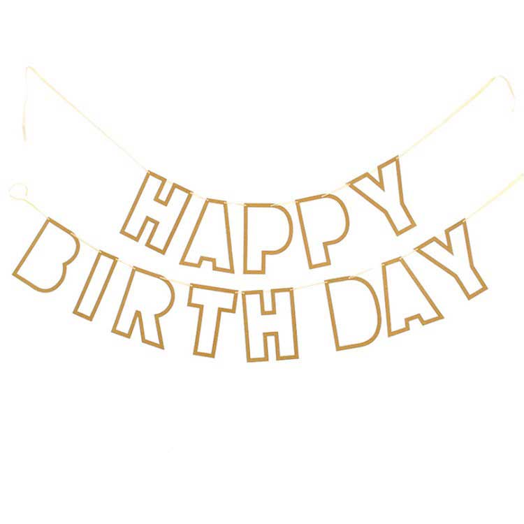 Gold Birthday banner for a fun and lovely decoration setup.