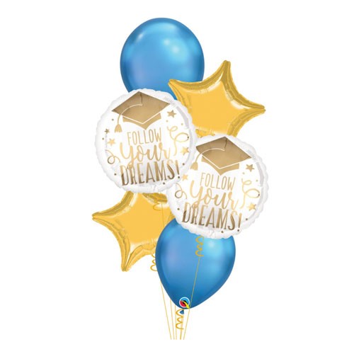 Star Foil & Latex Graduation Balloons Bouquet