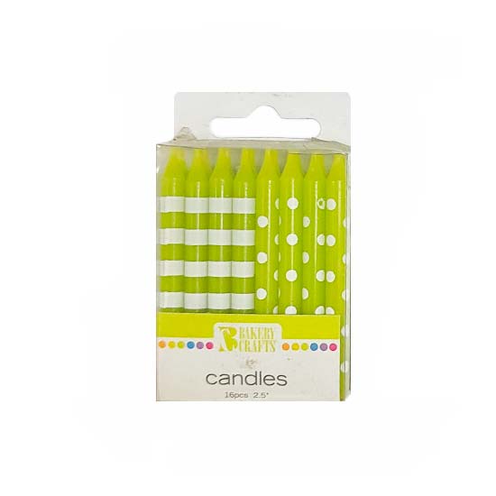 Green Dots and Stripes Candles