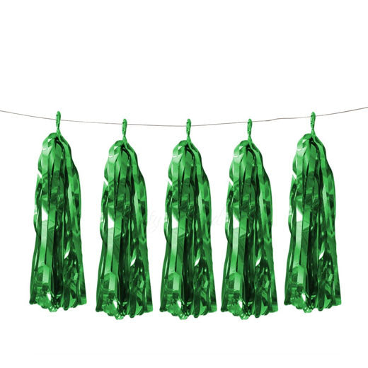 Green Party Foil Tassels