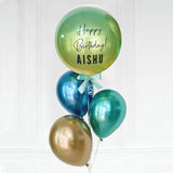 A special surprise gift with a customized balloon bouquet with nice chrome balloon.