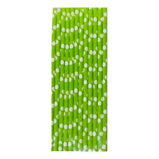 Green Dots Paper Straws (25pc)