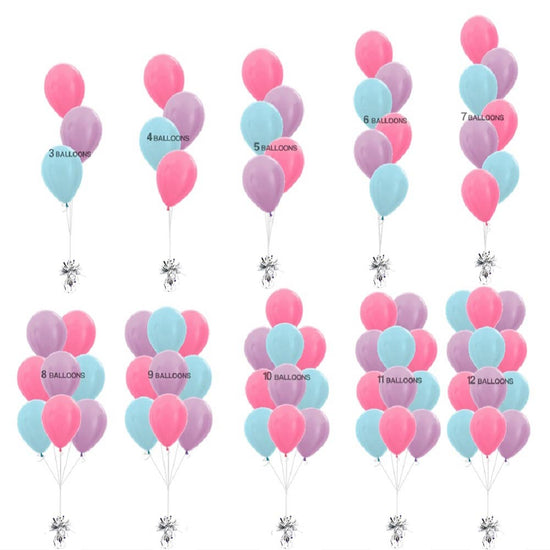 Different configuration of balloon bouquet for you to choose from according to your party decoration needs and budget.