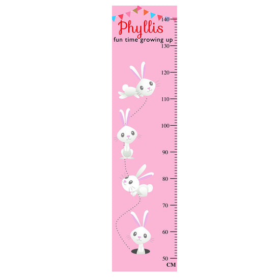 Phyllis absolutely loves this growth chart filled with cute bunnies. She takes her height almost everyday!