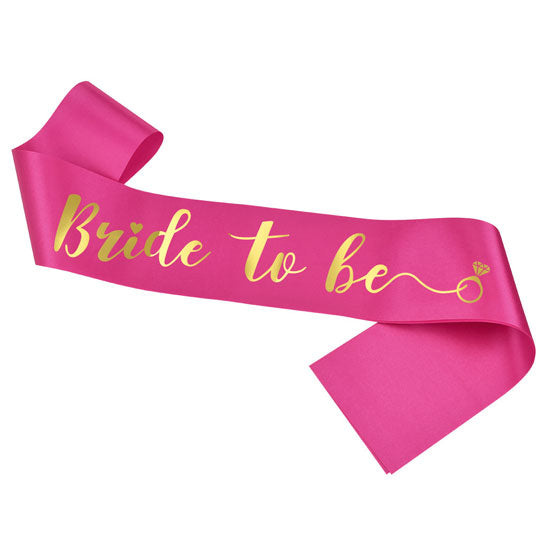Hot Pink Bride to Be Sash (Gold Wordings)