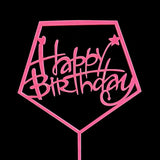 Hot Pink Hearts Acrylic Birthday Cake Topper