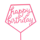 Hot Pink Pentagon Acrylic Birthday Cake Topper