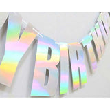 Iridescent Happy Birthday Banner is what you need for a mermaid theme party