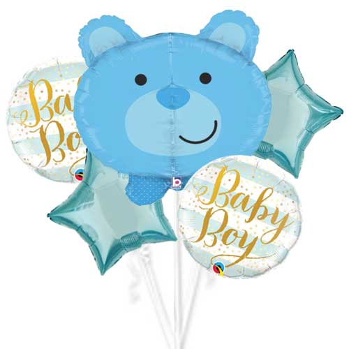 Load image into Gallery viewer, Bear Baby Boy Balloon Bouquet
