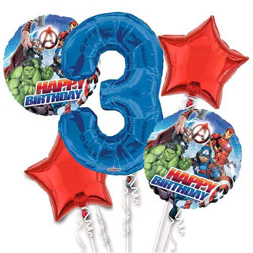 Jumbo Number Avengers Balloon Bouquet