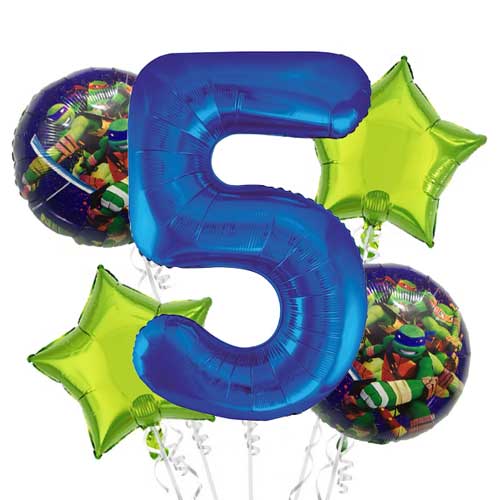 Ninja Turtle Jumbo Number Balloon Bouquet.