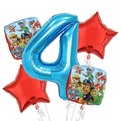 Paw Patrol Jumbo Number Balloon Bouquet.