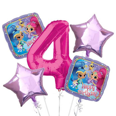 Shimmer & Shine Jumbo Number Balloon Bouquet.