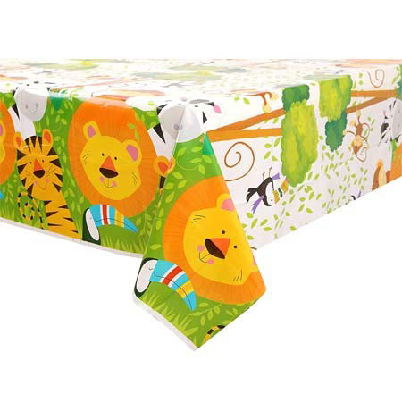 Get this coloured Safari Jungle Animals tablecover to decorate your cake table and take some memorable photos for your party event! Featuring all the cute little wild animals54" x 108"