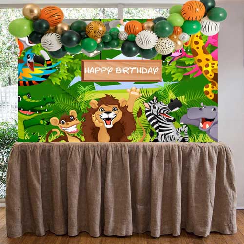 Jungle themed Birthday Party Decoration.