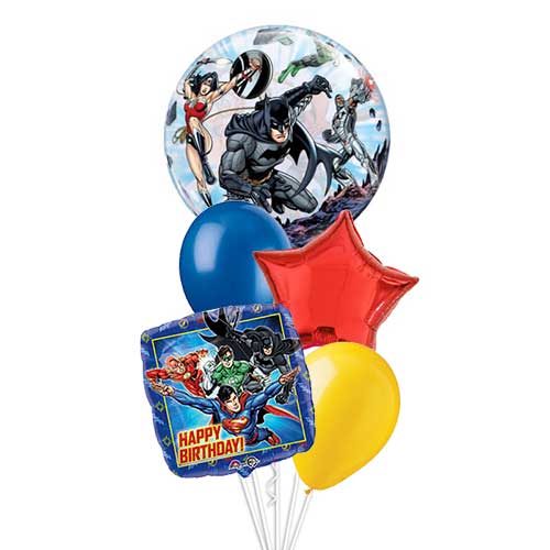 Load image into Gallery viewer, Justice League Bubble Balloon Bouquet
