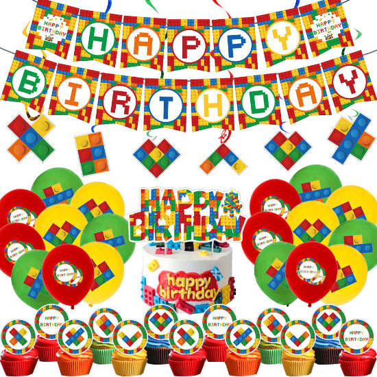 Lego Birthday Party Decoration Package Kit.
