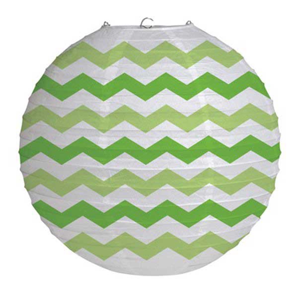 Lime Green Chevron Paper Lantern - Have a elaborated and outstanding party decoration to have for your party event. Put up these captivating chevron stripes paper lanterns with some balloons, pompoms with matching colours and have a fascinating party decoration.