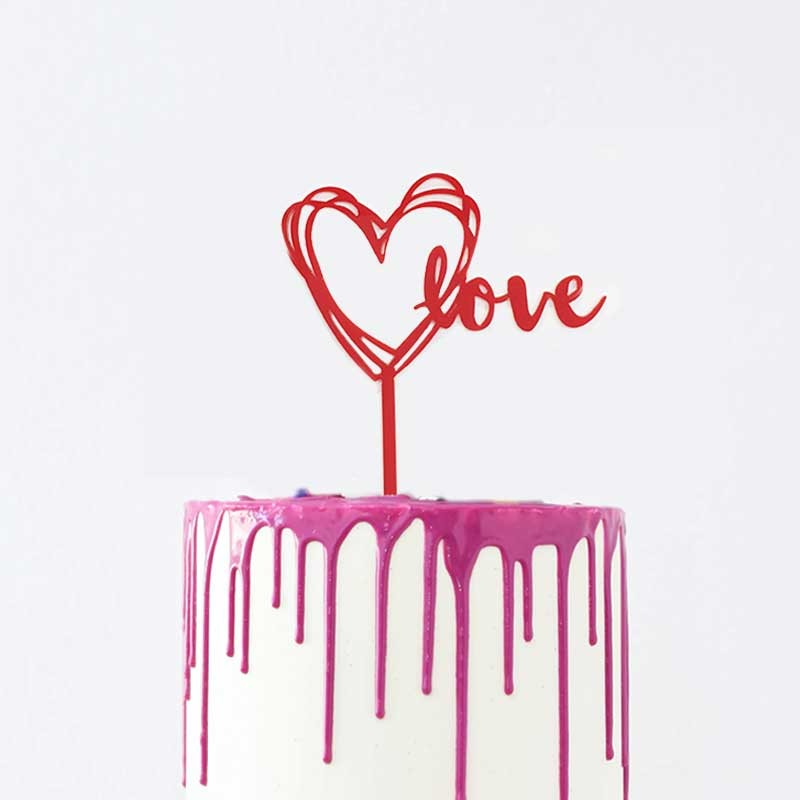 Love Acrylic Cake Topper