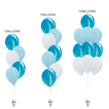 Colourful coloured and marble latex balloon bundled and arranged into a marvellous balloon bouquet set.