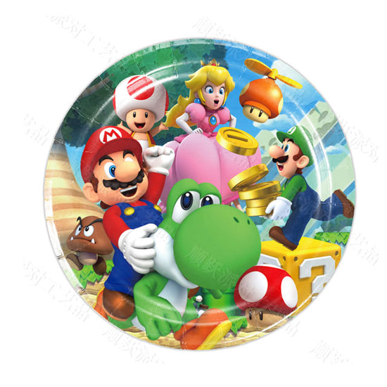 Load image into Gallery viewer, Mario World Party Plates for the cool video game party!
