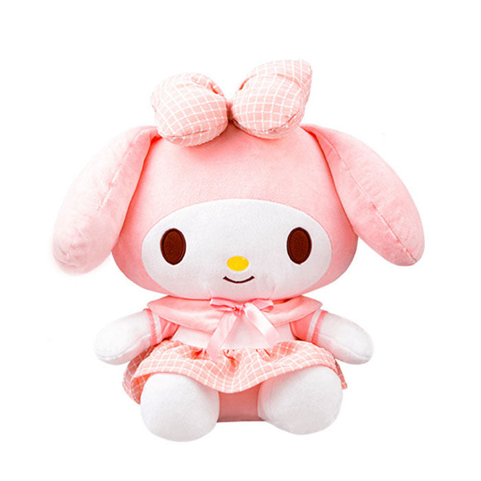 My Melody Plush Toy with Checkered bow tie and dress.