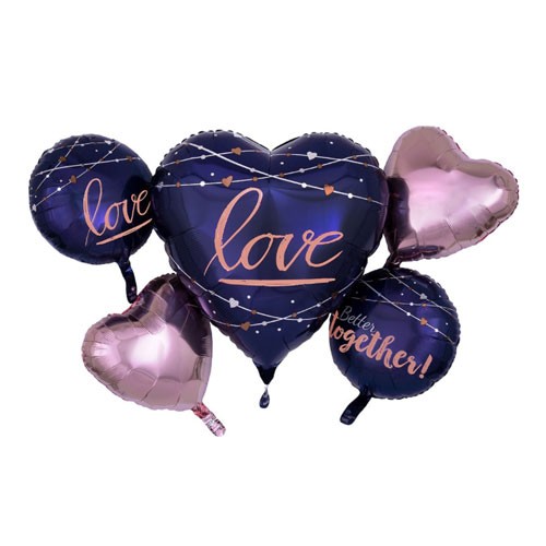 Load image into Gallery viewer, Navy Better Together Love Balloon Bouquet
