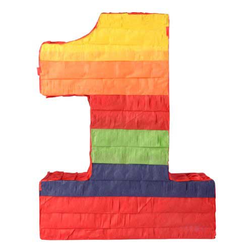 Colorful 3D Number 1 Shaped Pinata to mark the 1st birthday celebration for Patrina.