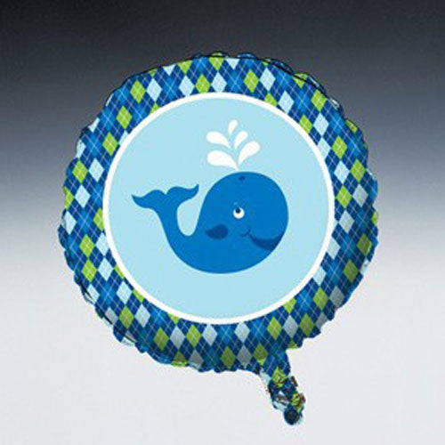 Ocean Preppy Boy Whale 18" Balloon - Helium Balloons to great fun to play with for any party.