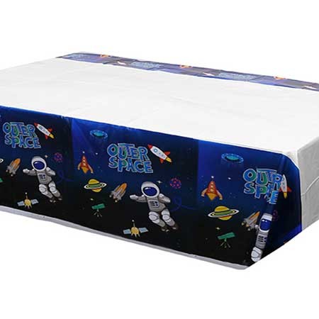 Astronaut in Outer Space themed table cover.