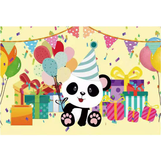 Panda Lele Fabric Backdrop Banner for your birthday cake table backdrop. With the colourful and bright background, it certainly helps to make cake cutting photos a lot nicer! Reuse in the bedroom after your party!
