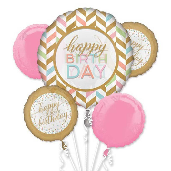 Pastel Confetti Birthday Balloon Bouquet