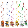 Paw Patrol Swirl Decoration set to be hung from the ceiling.