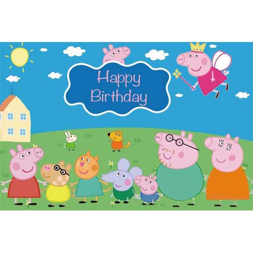 Peppa Pig Large Fabric Banner for your birthday party backdrop decoration.