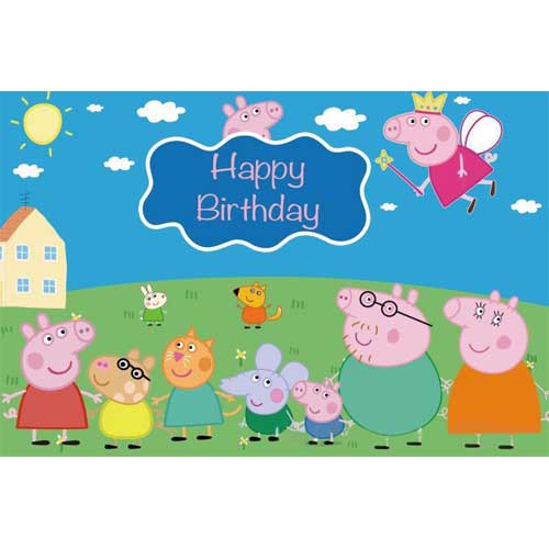 Peppa Pig Large Fabric Banner for your birthday party backdrop decoration.