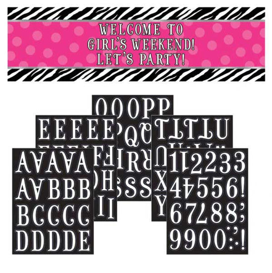 Personalize It Pink Zebra Stripes Giant Banner