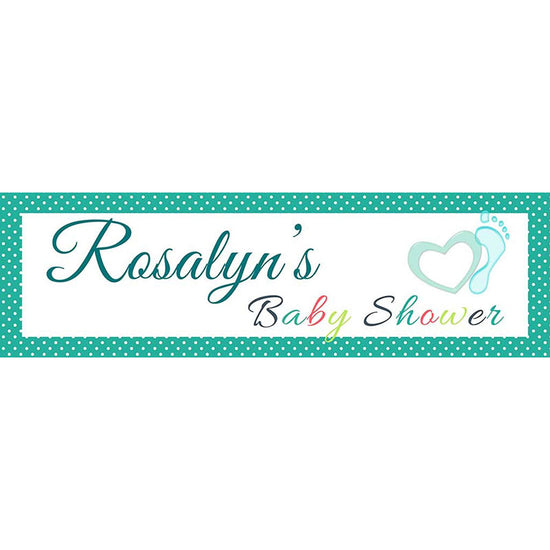 Personalized Name Baby in Turquoise Banner