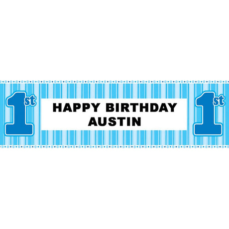 Print your name on this impressive PVC banner to celebrate an unforgettable 1st birthday.