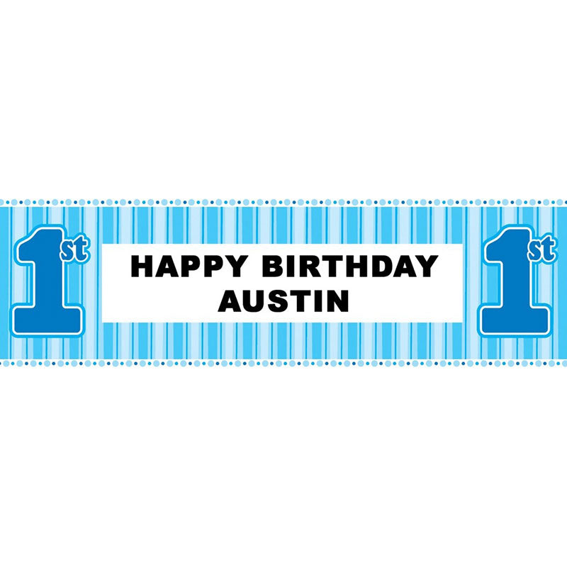 Print your name on this impressive PVC banner to celebrate an unforgettable 1st birthday.