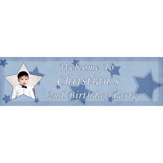 We had a banner printed with Christian's photo for his special birthday party. Everyone loved it.