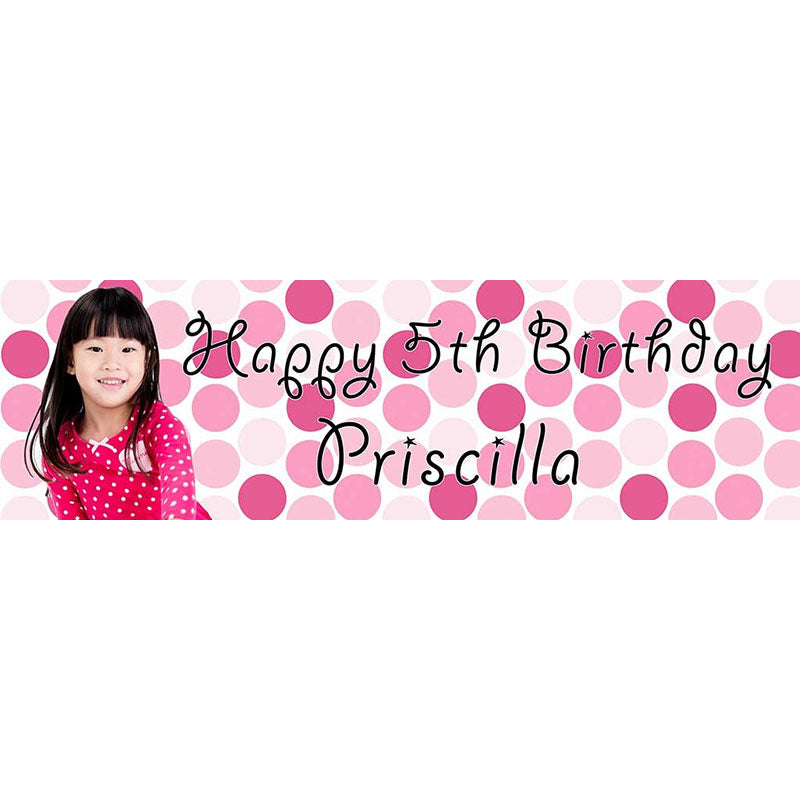 Bumble Gummy Pink Banner uses a strong bumble gum pink to deliver the feminine style of the birthday girl.