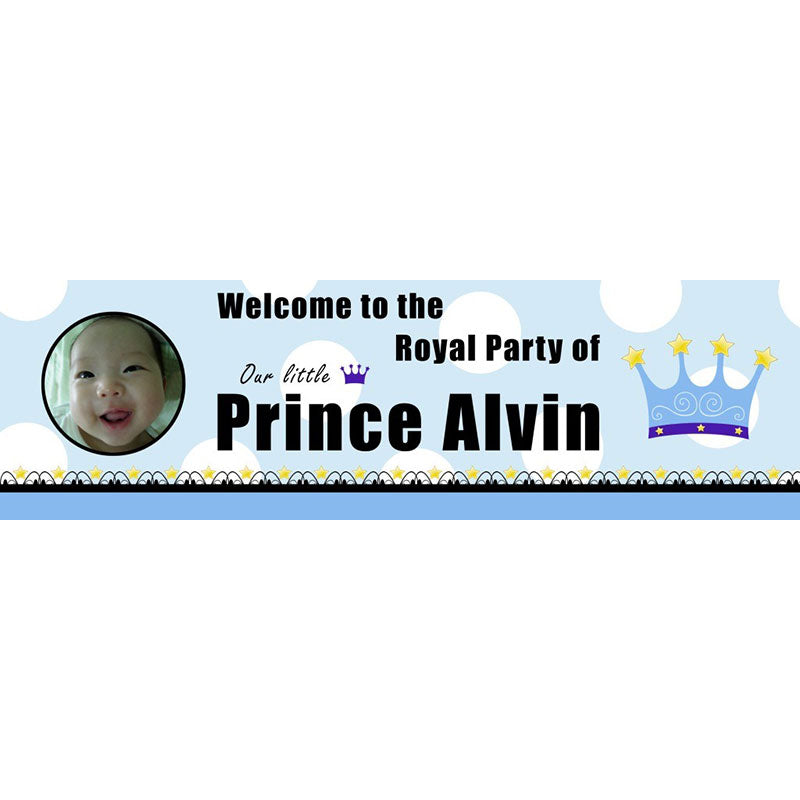 Royal Prince banner with the little Highness photo makes it more remarkable then the usual birthday banners.