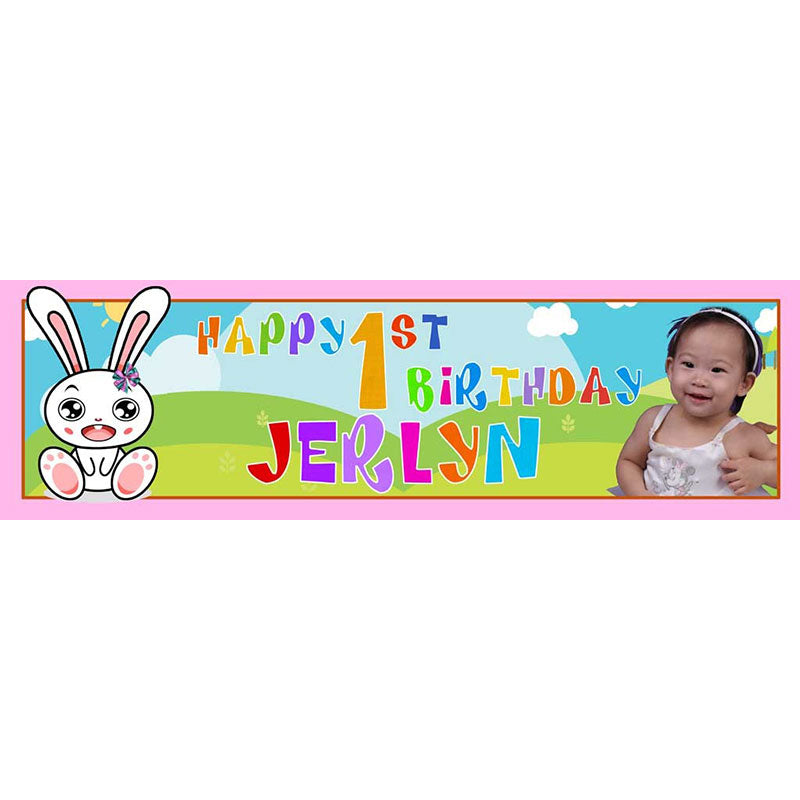 Personalized Rabbit Sunshine Birthday Banner